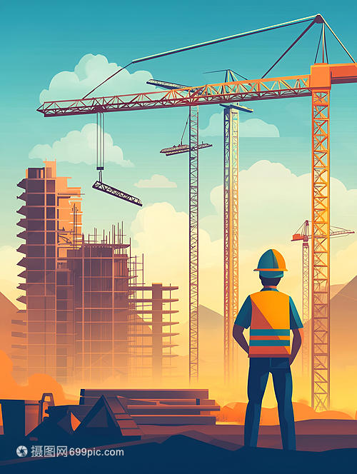 建筑工地的施工工人